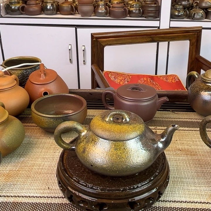 紫砂茶壶底槽清柴烧200cc