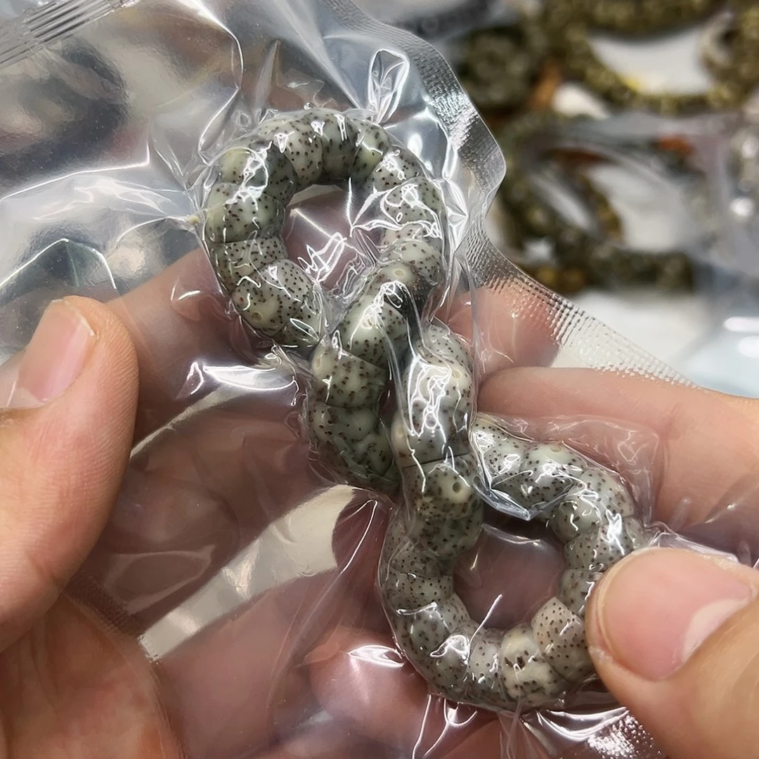 星月菩提手串35卓越糯冰石玉星月菩提单圈猪大肠10