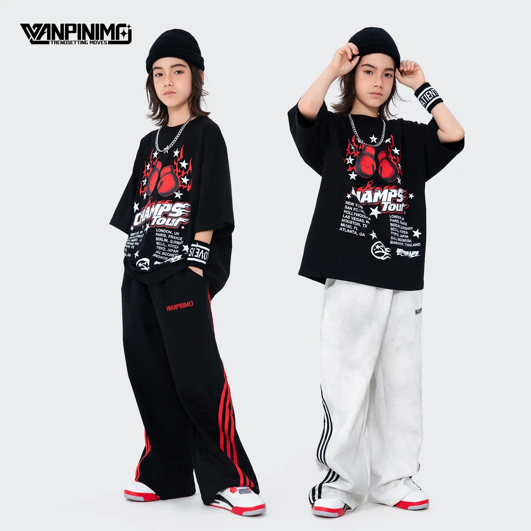 顽皮尼莫童装少儿hiphop街舞儿童潮服套装嘻哈宽松男童炸街演出服