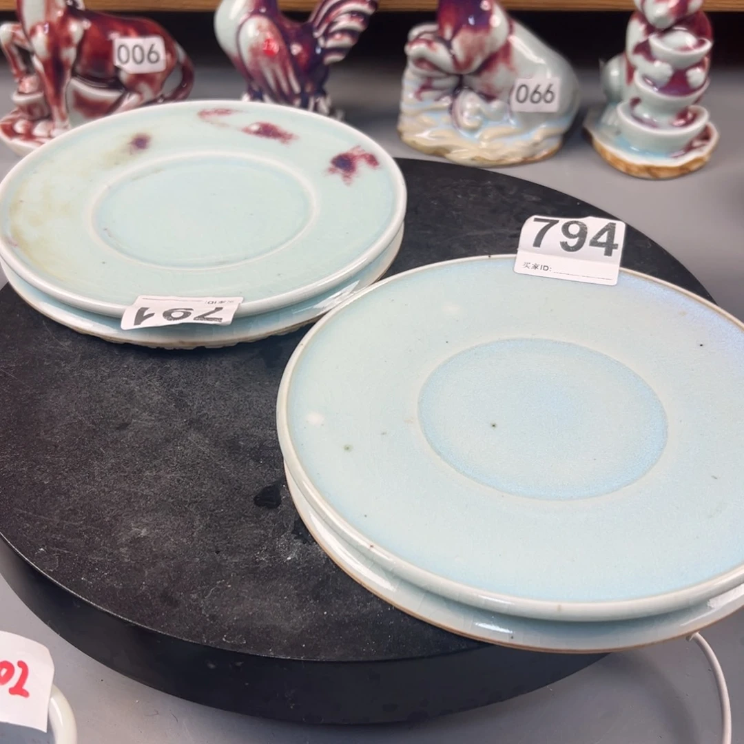 瓷片器*君微瑕壶承两个纯手工