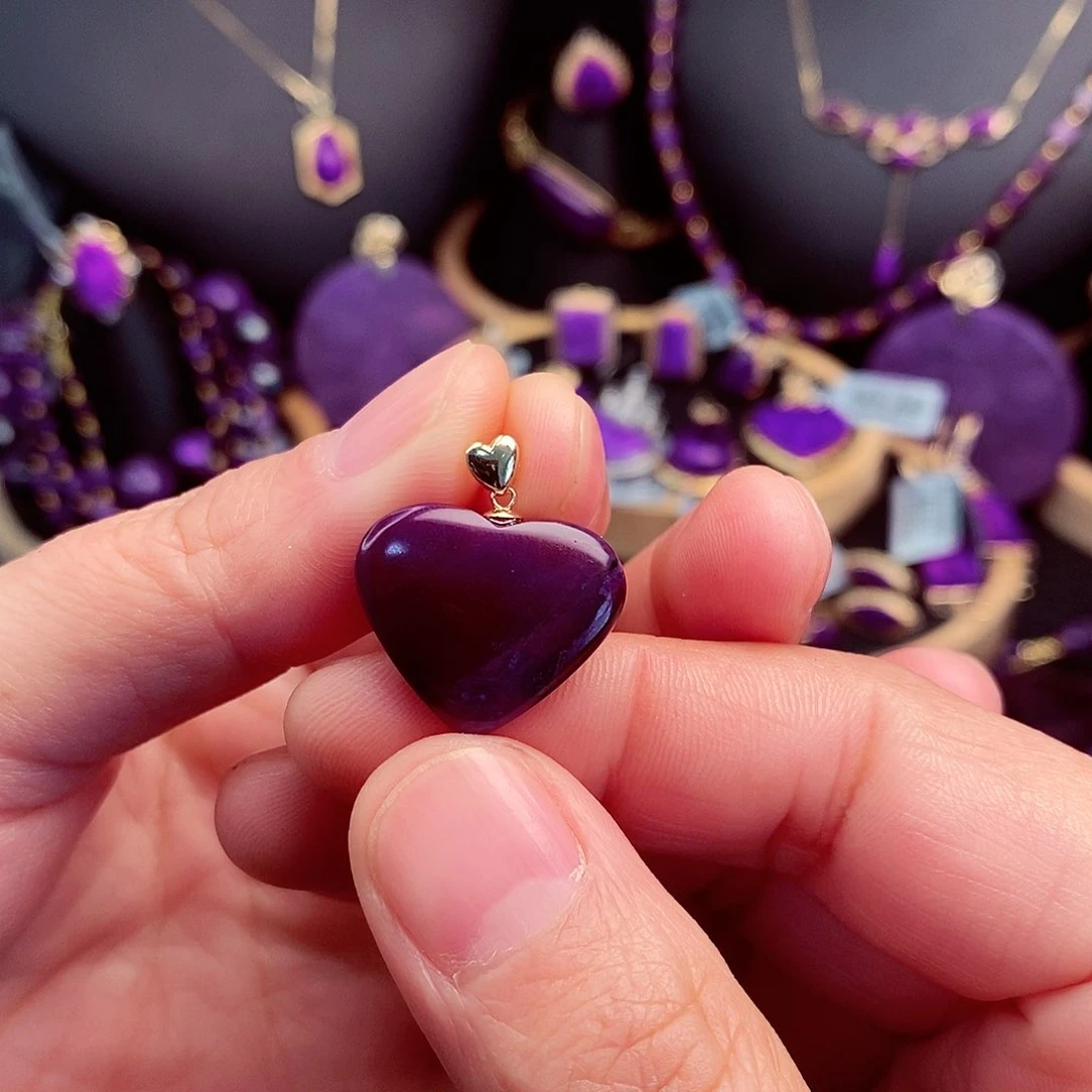 苏纪石（舒俱来）吊坠18K金镶嵌