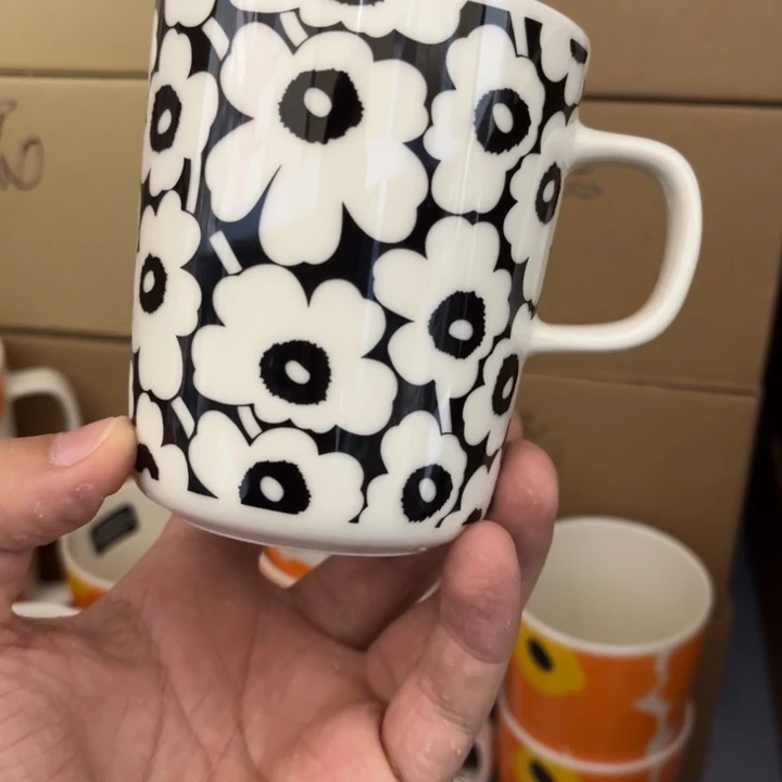 marimekko限定黑色小花250ml马克