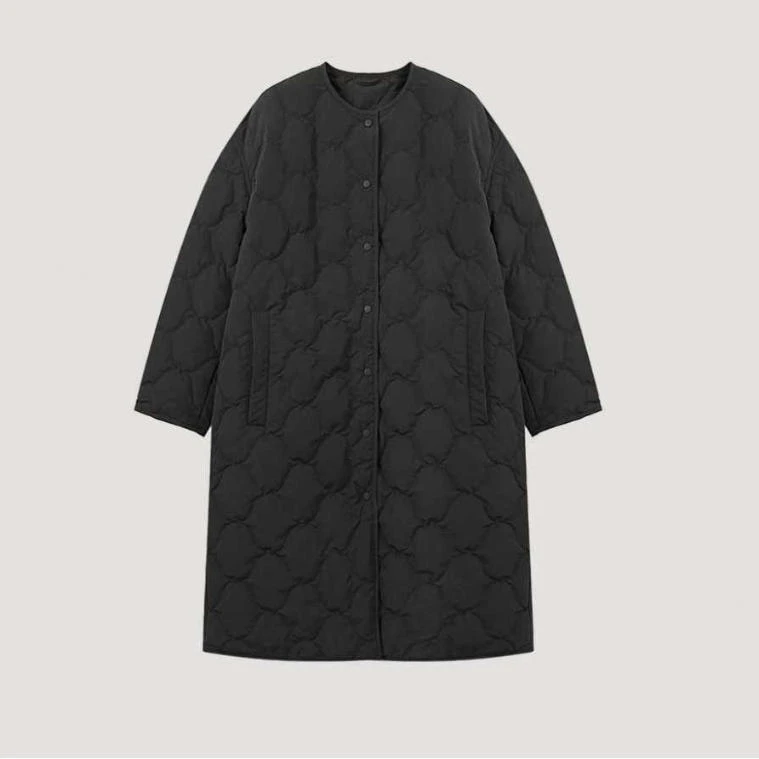 【十一专属】90白鹅绒杜邦弹力丝圆领长款羽绒服女54C122656