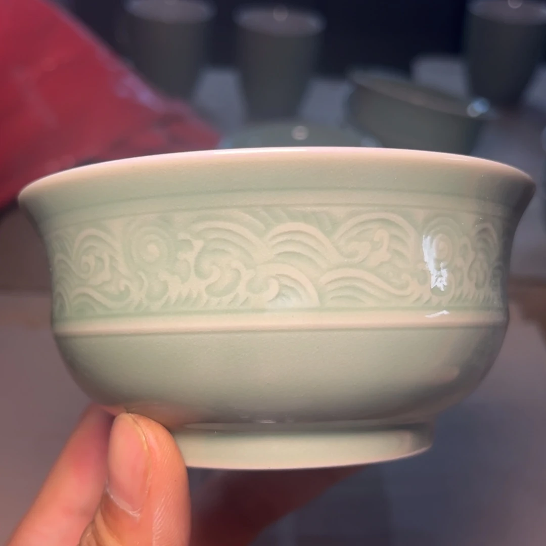 瓷瑕疵 4.5 英寸海浪碗 1 只