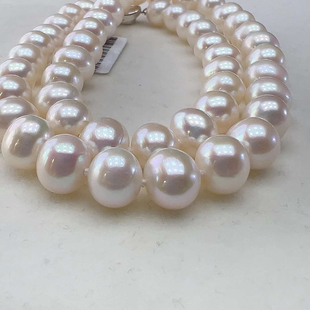 颈饰淡水珍珠银S925镶嵌➕9-10高品极光炫彩