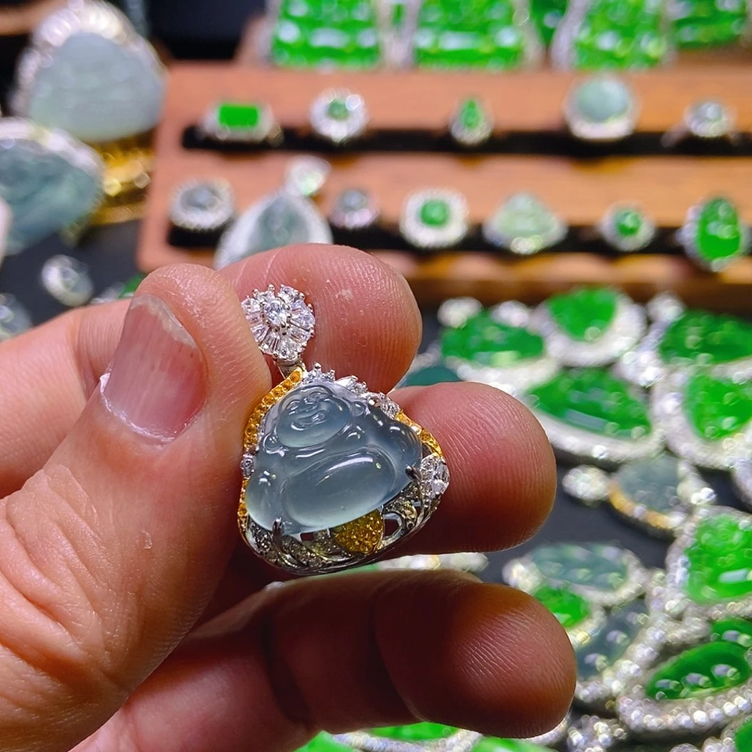 翡翠吊坠(不含链)银S925镶嵌320吊坠