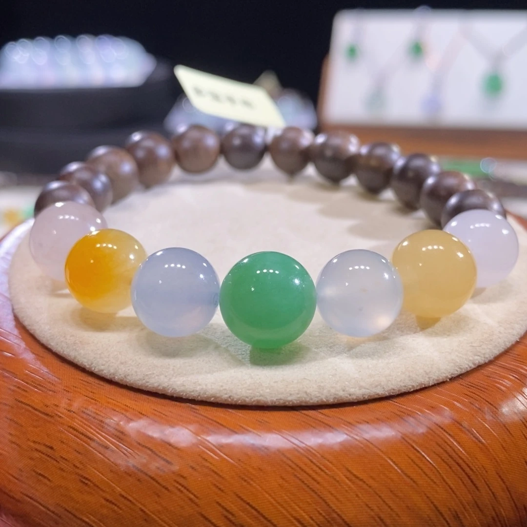 翡翠未镶嵌颈饰翡翠糖果多宝半串