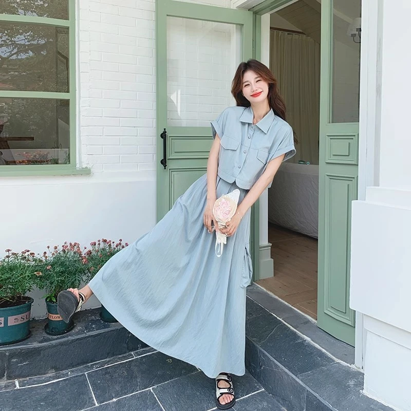UQS气质通勤收腰显瘦衬衫裙子女2025新款夏季松弛感短袖连衣裙