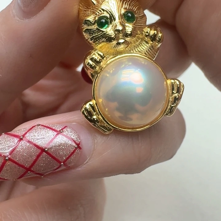 拼合珍珠（马贝珠）颈饰银S925镶嵌