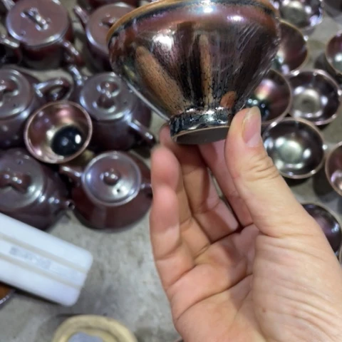 容***与茶盏建阳建盏微瑕油滴