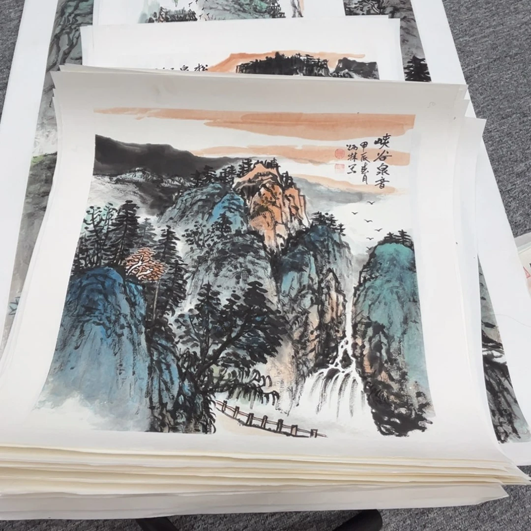 国画绘画作品多次