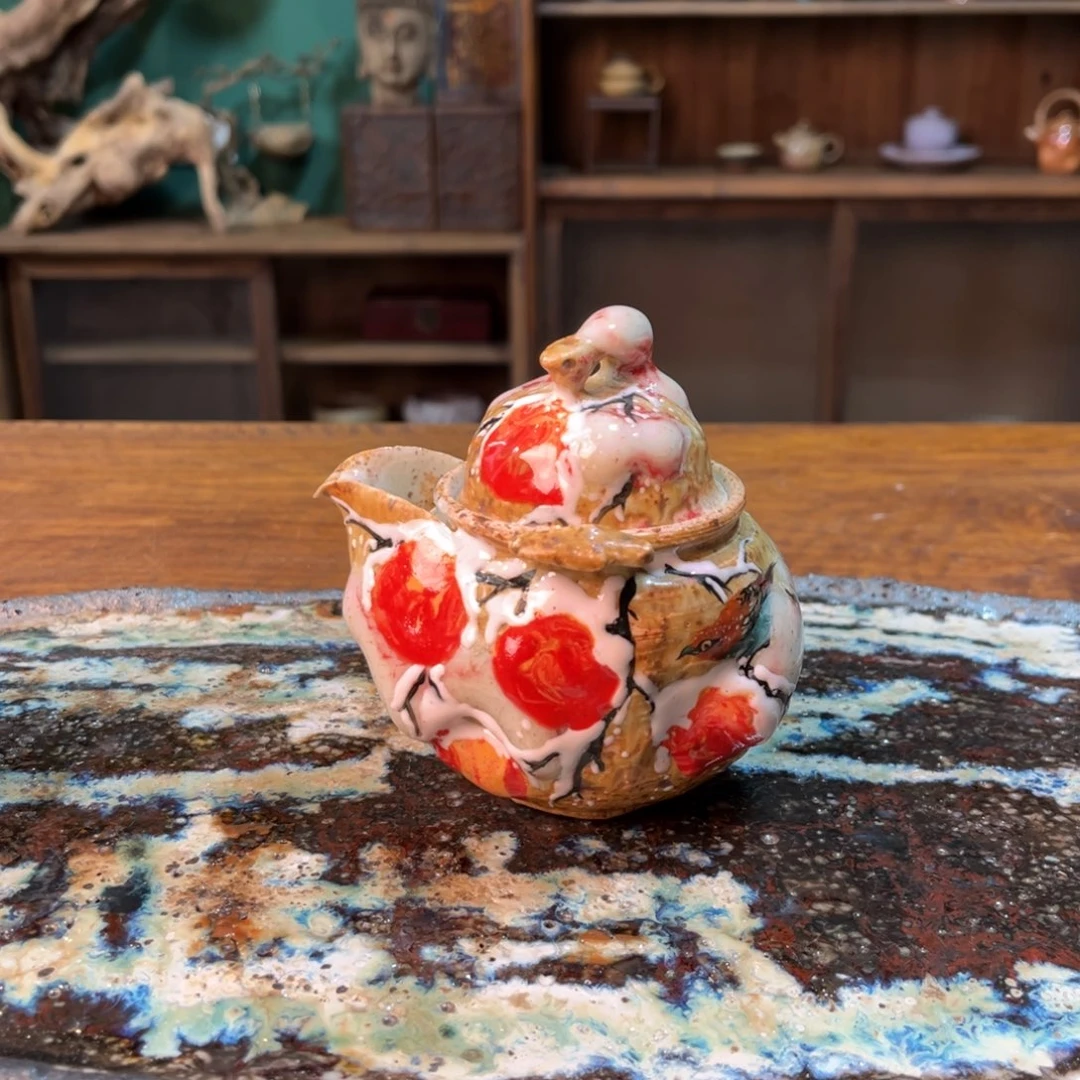 杯柴烧手工手绘陶瓷