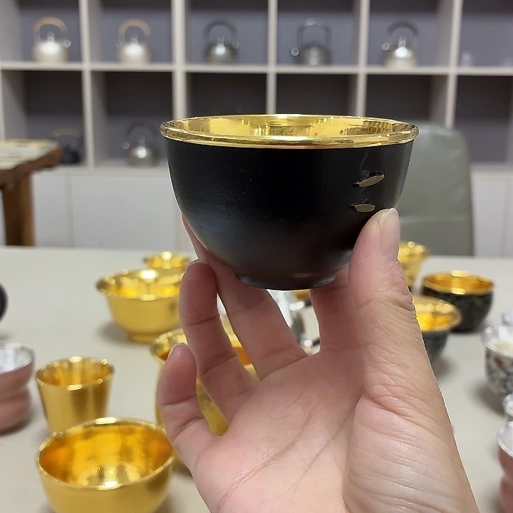 19号李小鹤铁包金足金2克锔钉杯100毫升