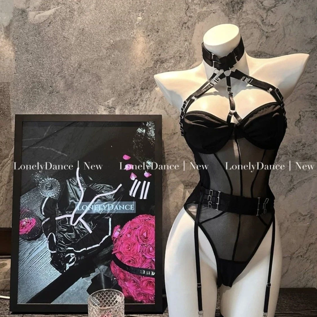 大码欧美新款交叉带拼接连衣裙