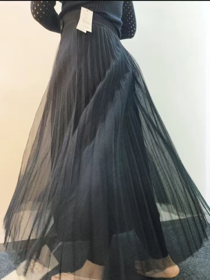 W52   雪纺百褶半身长裙