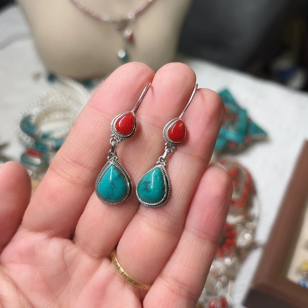 925银松松耳坠通体925银