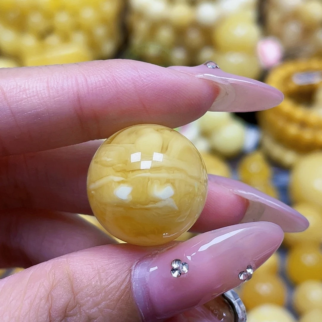 蜜蜡未镶嵌裸石20.1mm瑕