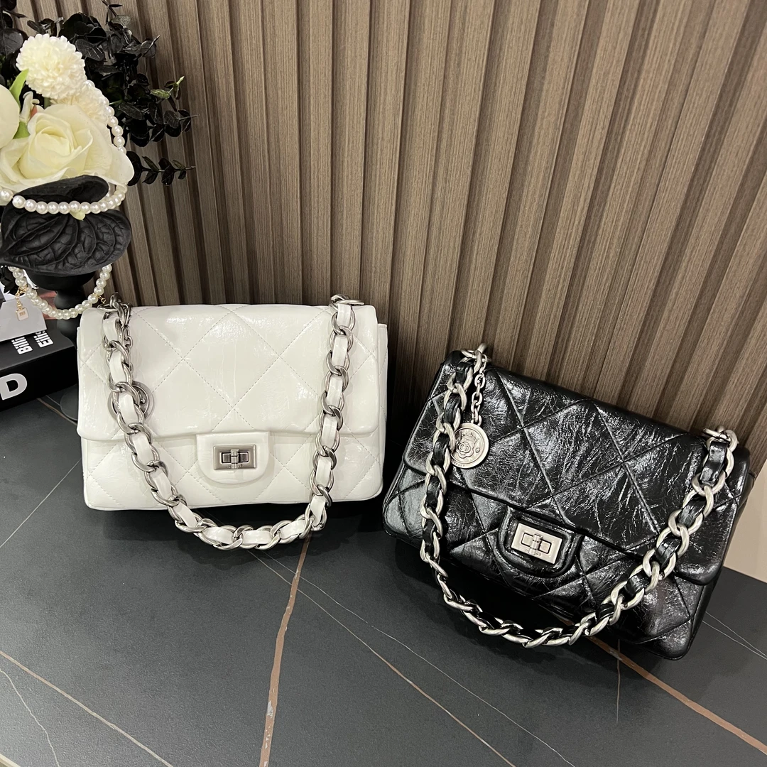 小众菱格时尚链条腋下单肩包女2025新款小香风时尚软皮轻奢斜挎包