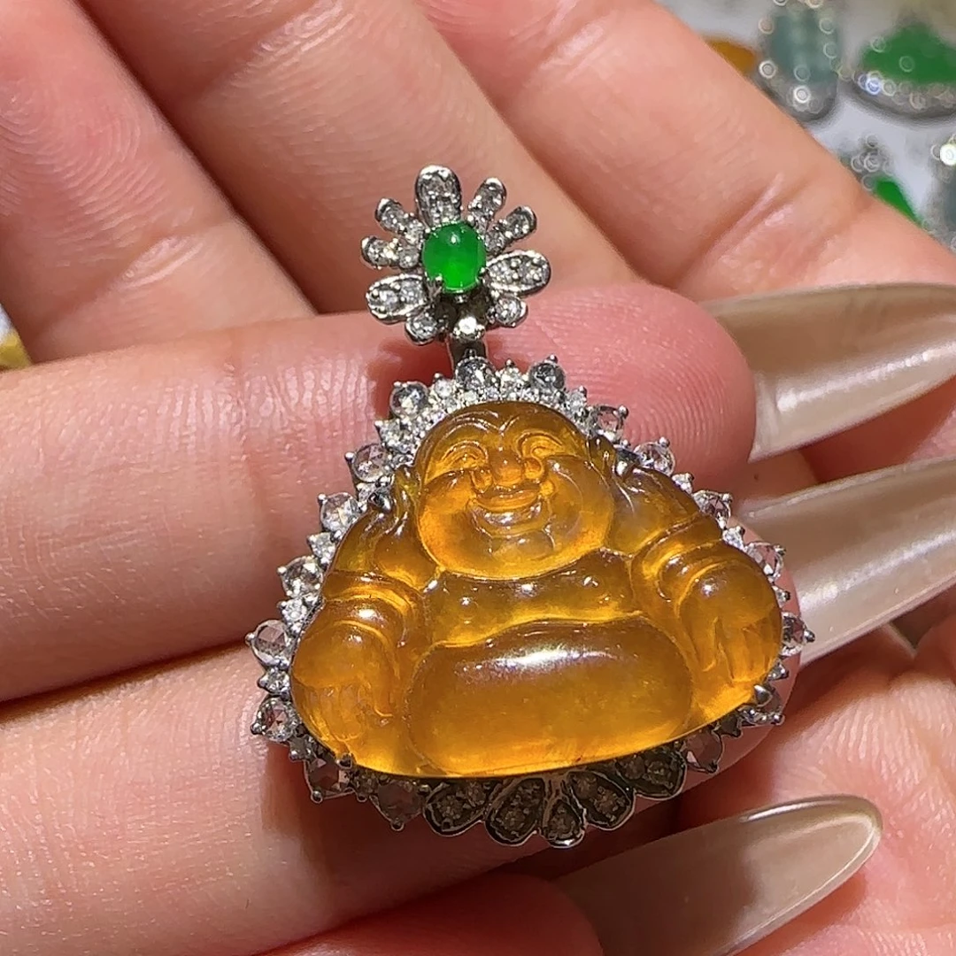 【闪购商品】翡翠18K金镶嵌颈饰天然
