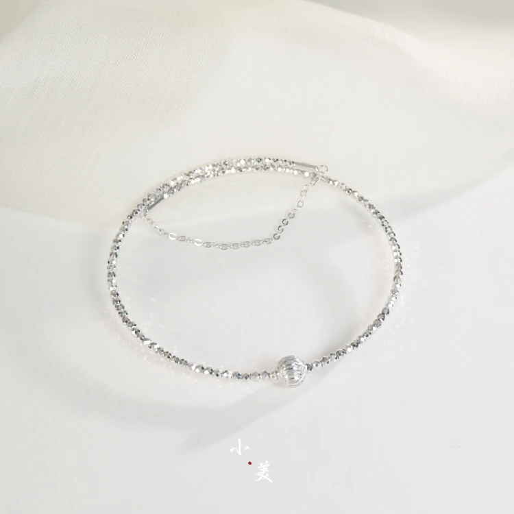 铂金950猫眼转运珠弹力手镯链G90138