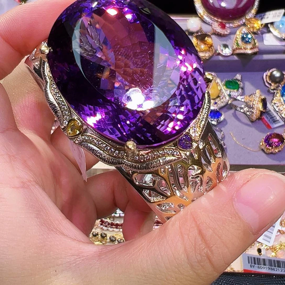 银S925镶嵌手镯紫晶