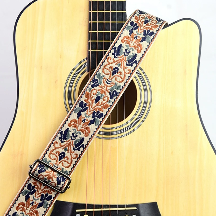 吉他肩带民谣电木国潮防滑加宽贝斯斜挎乐器背带弹力电吉他背带