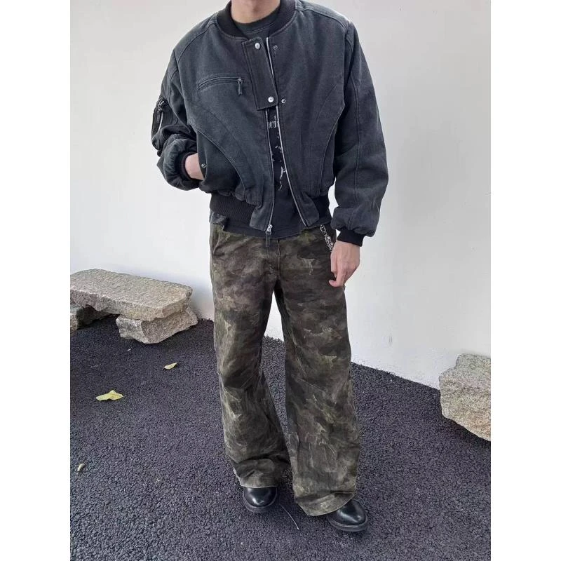 【金果子】2025春款上新水洗工装牛仔帆布短款夹克 vintage美式Y207