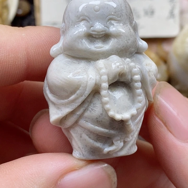 颈饰未镶嵌硅化珊瑚（珊瑚玉）