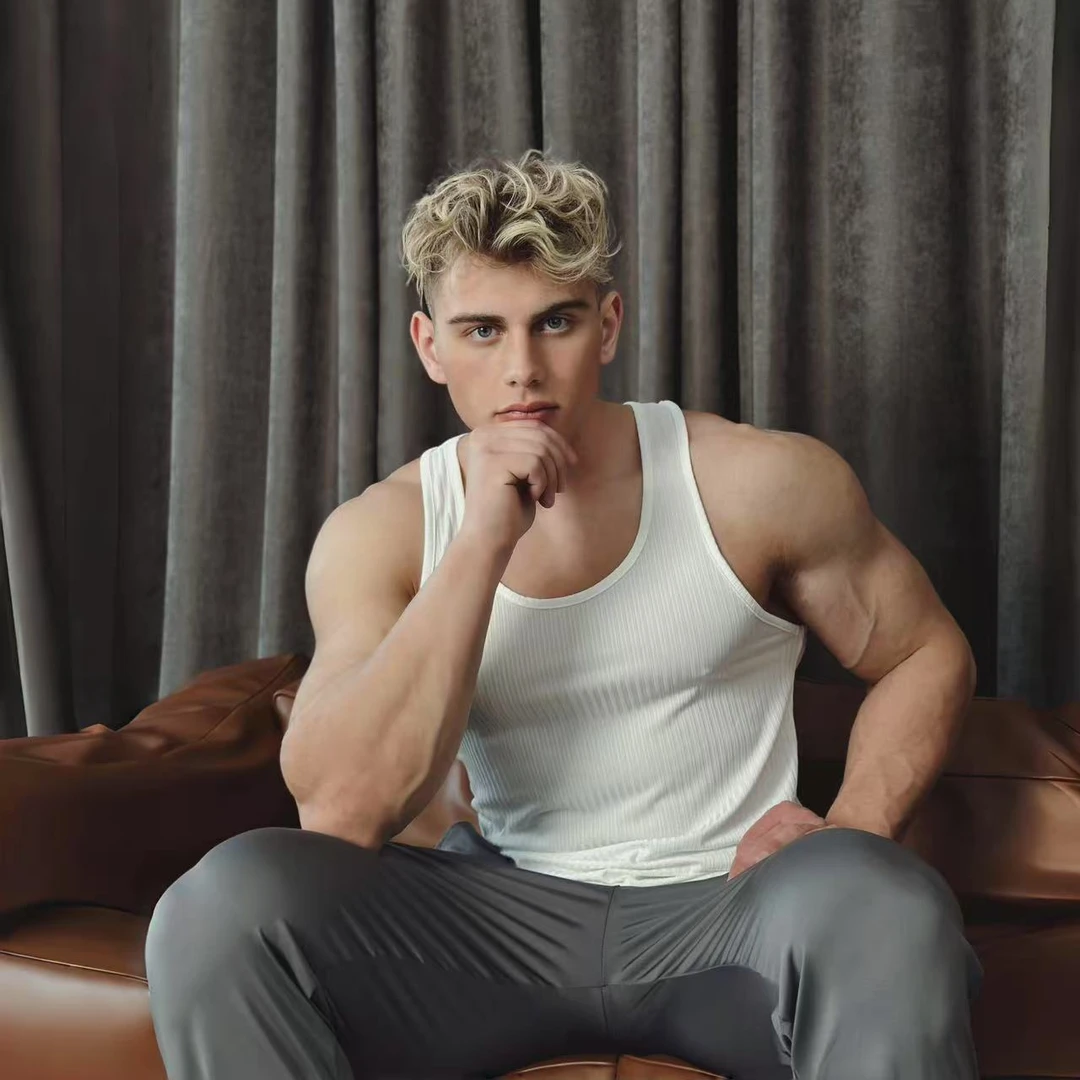 Aresdate（“尼基塔”视频同款运动背心）速干面料运动健身吸汗竖条纹