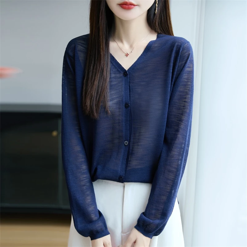 【现货宠粉】新款防晒针织衫时尚开衫时尚设计感洋气百搭显瘦打底薄