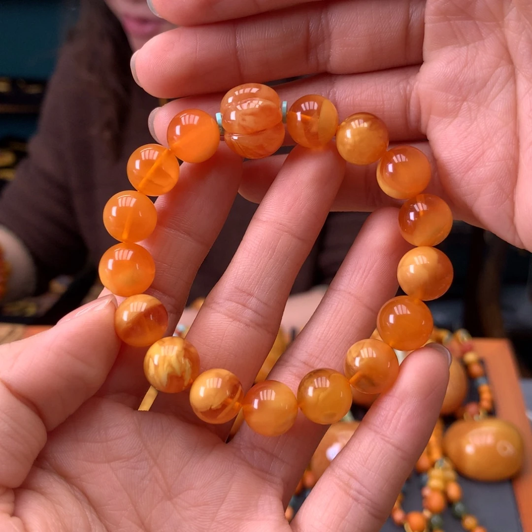 蜜蜡未镶嵌手串天然