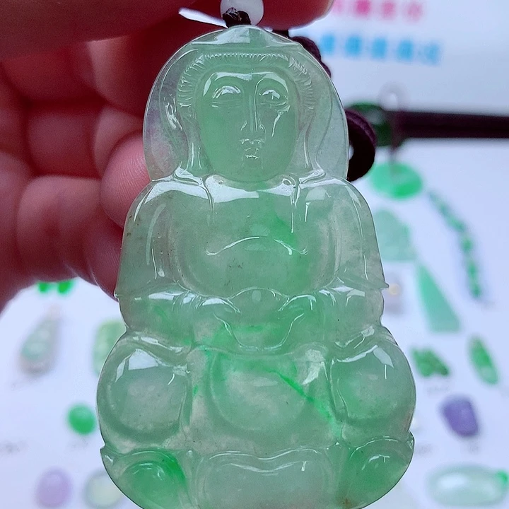 翡翠未镶嵌吊坠(不含链)观音
