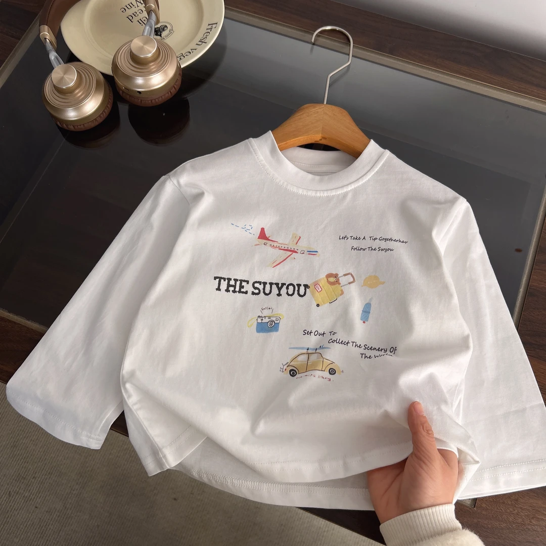 男童长袖T恤2025新款卡通印花打底BMC25180