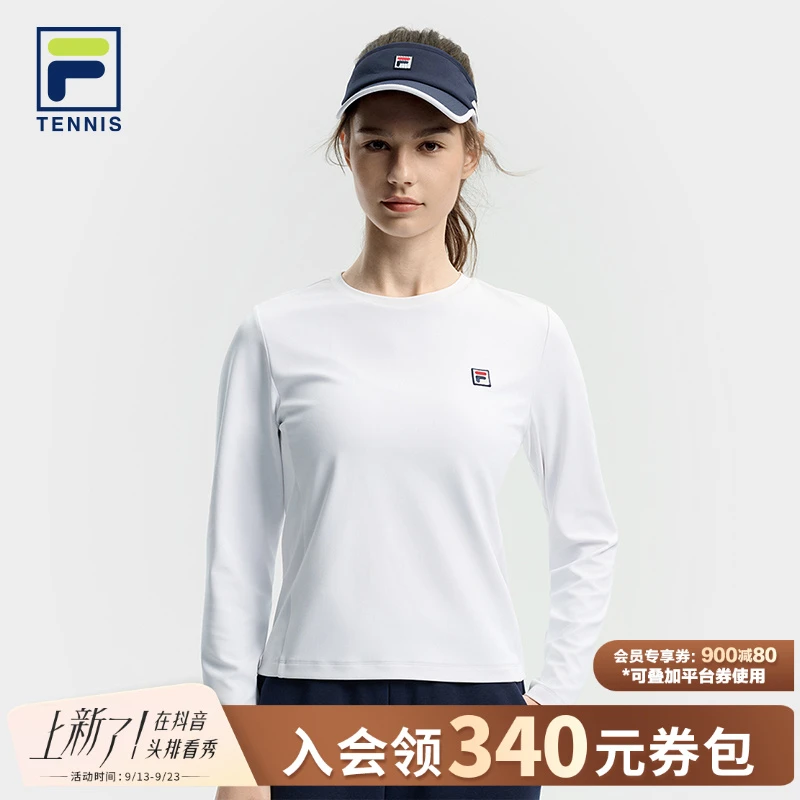 Fila/斐乐复古网球系列女户外跑步健身运动针织长袖衫A11W543206F