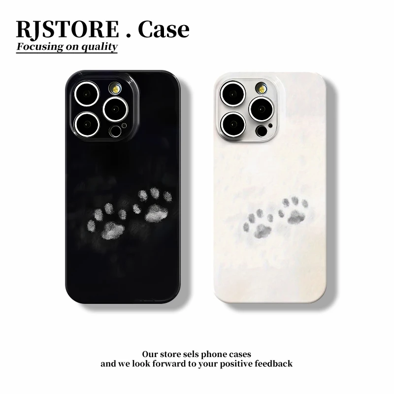 简约ins爪印适用iphone16/15菲林硬手机壳华为vivo小米oppo