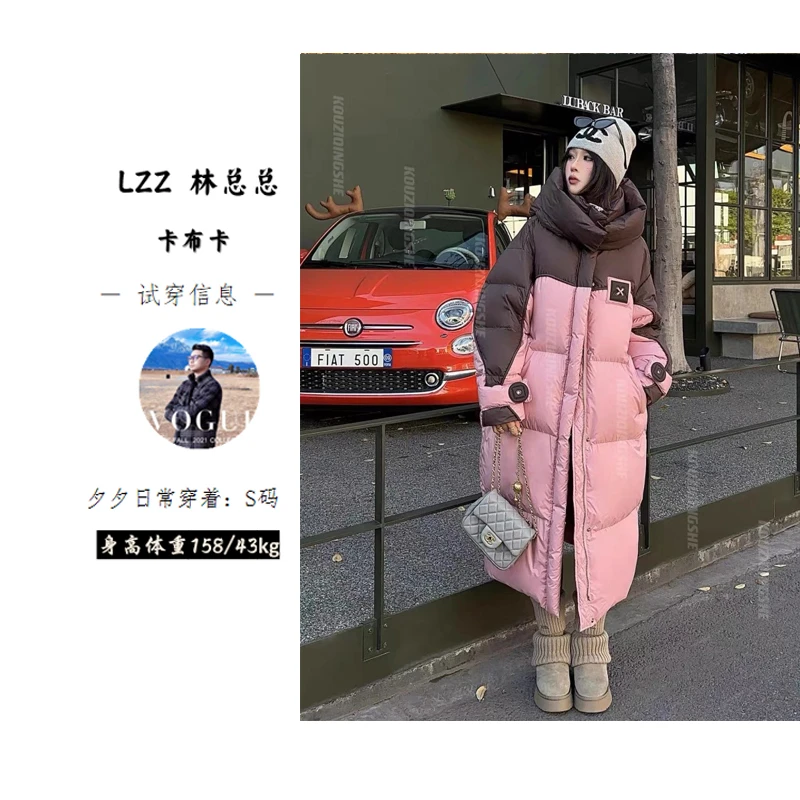 2025年新款情侣韩版棉衣连帽中长款加厚保暖棉服宽松潮流外套