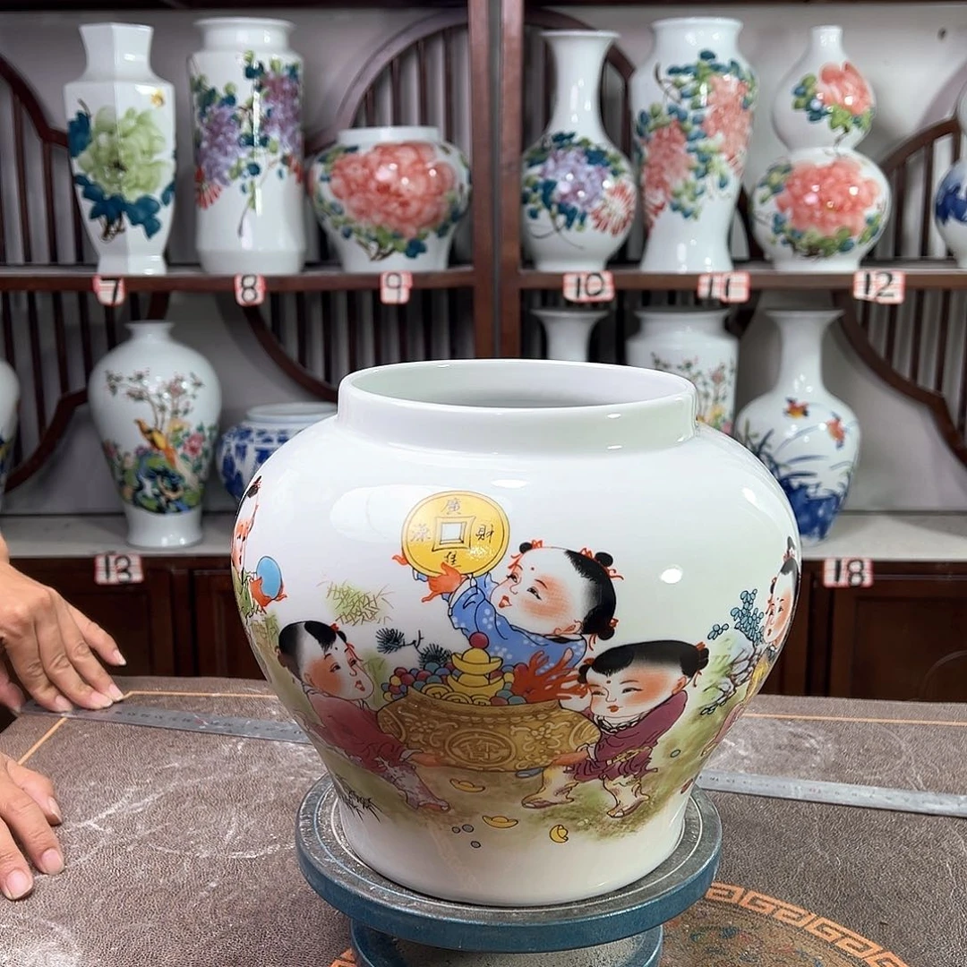 摆件景德镇陶瓷大口进宝