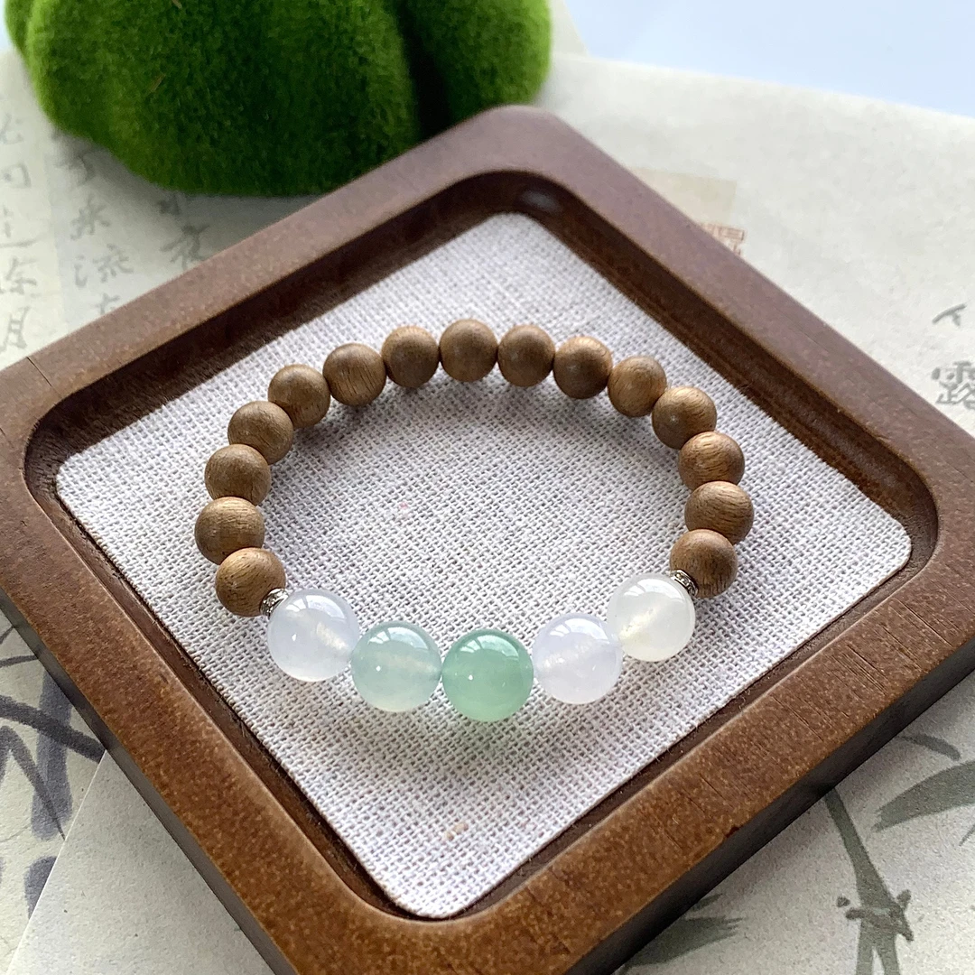 天然A货翡翠清冷色系手串卡10.2-10.7