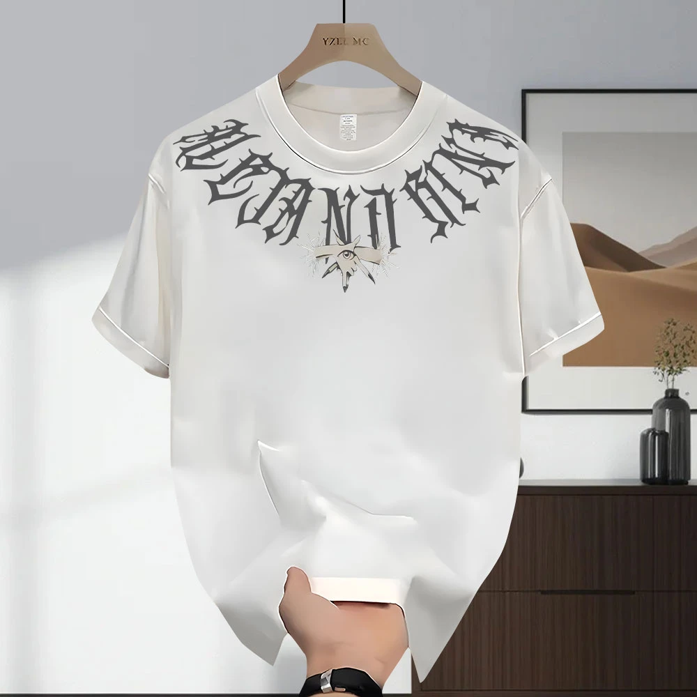 美式痞帅重磅纯棉短袖T恤青年男女款夏季ins潮牌街头宽松圆领上衣