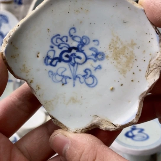 瓷片现代瓷器青花瓷片