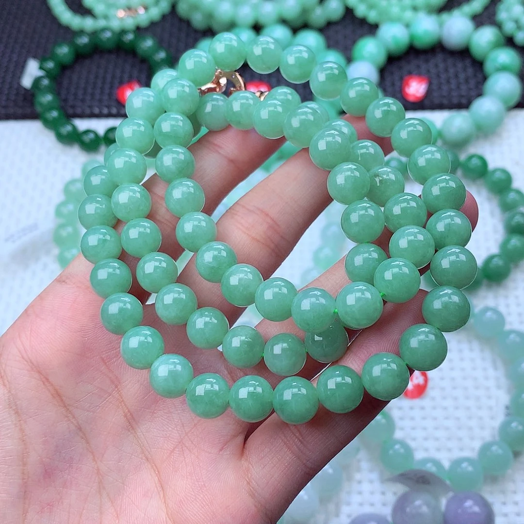 翡翠未镶嵌毛衣链卡9.5