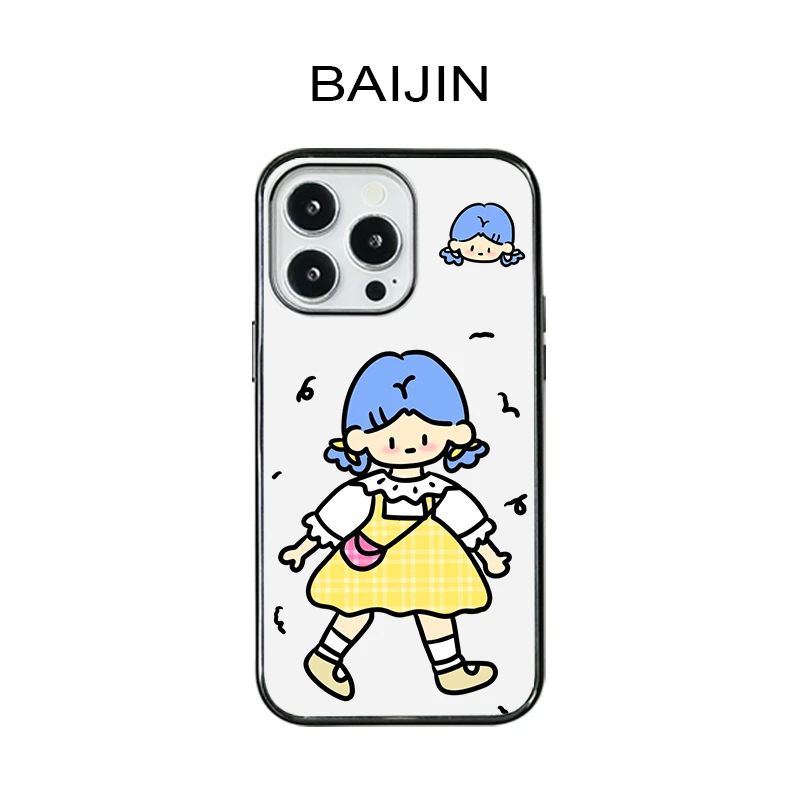 白瑾原创裙子女孩超薄亚克力适用iPhone16promax苹果15PRO手机壳