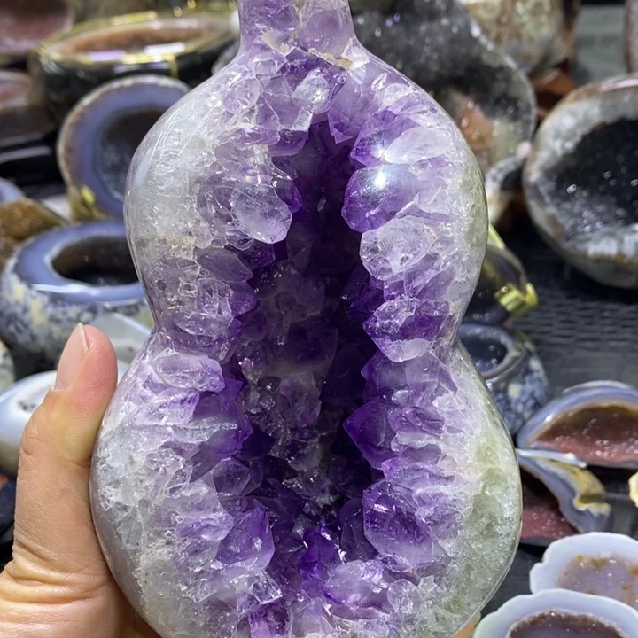未镶嵌珠宝半成品紫晶紫晶葫芦