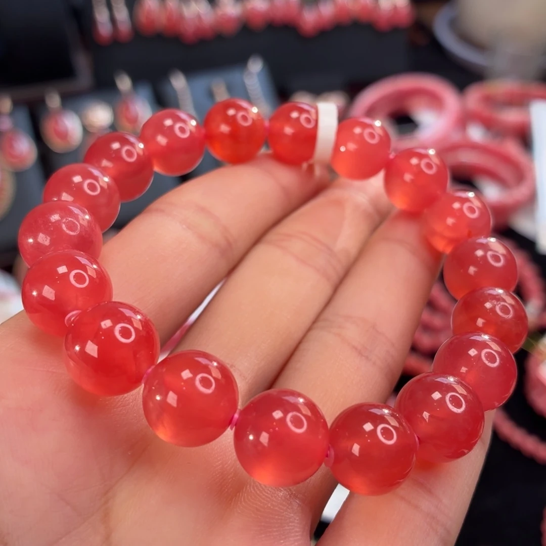 菱锰矿（红纹石）未镶嵌手串11.3mm