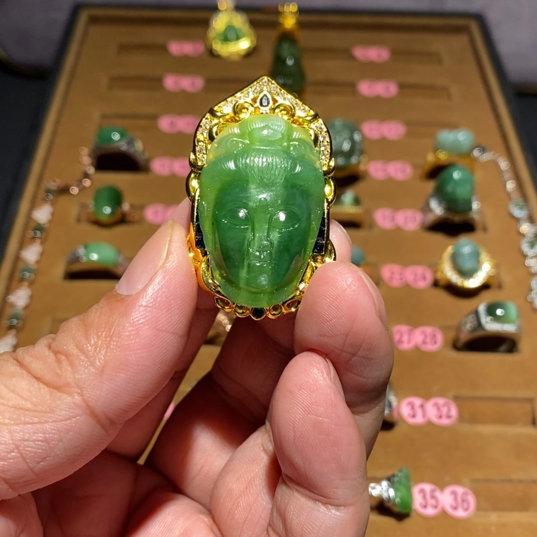 未镶嵌戒指和田玉（碧玉）