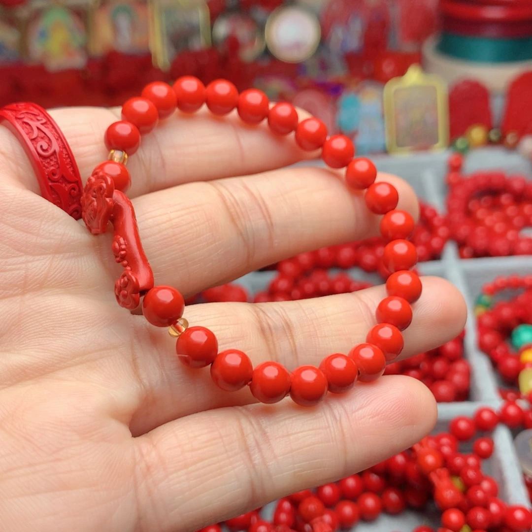 天然辰砂工艺品朱砂手串
