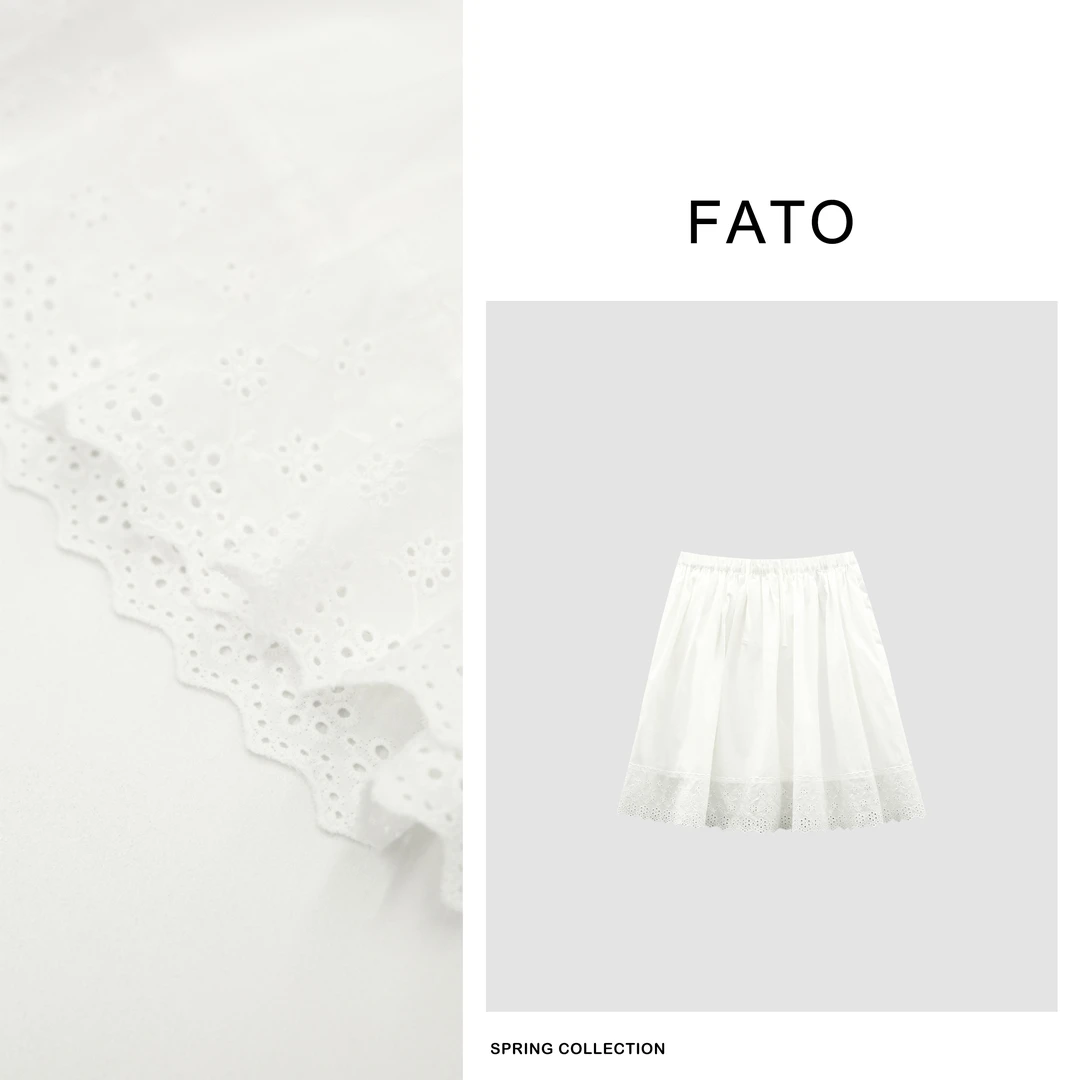 【郑买买】小白梨 春季新款欧若风气质蕾丝a字半身裙 QDD50212Q4