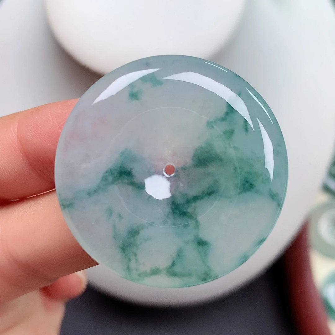 翡翠未镶嵌颈饰平安扣 35.3x5.6mm