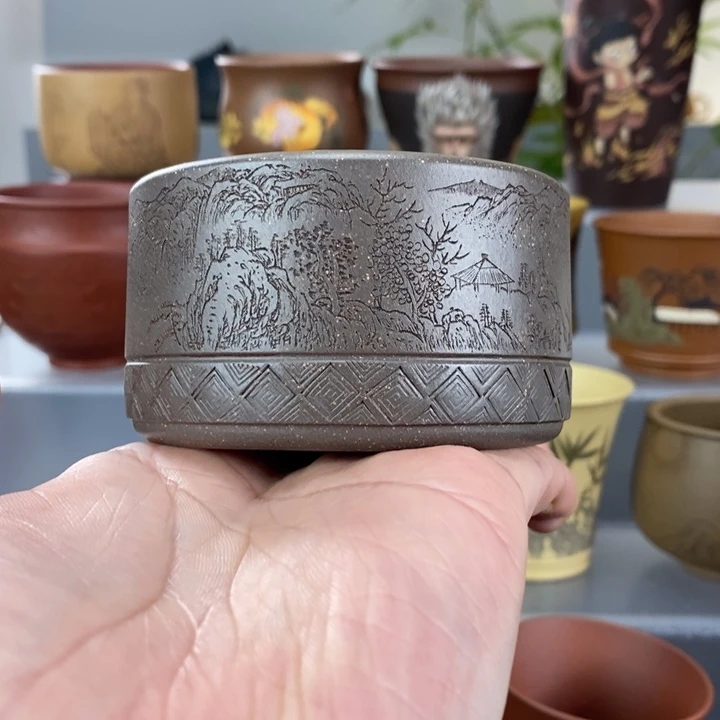 紫砂茶杯浅***i宜兴紫砂主人杯