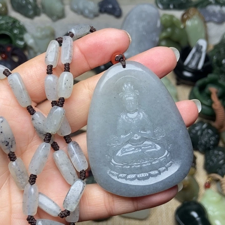 鸭***？和田玉未镶嵌颈饰